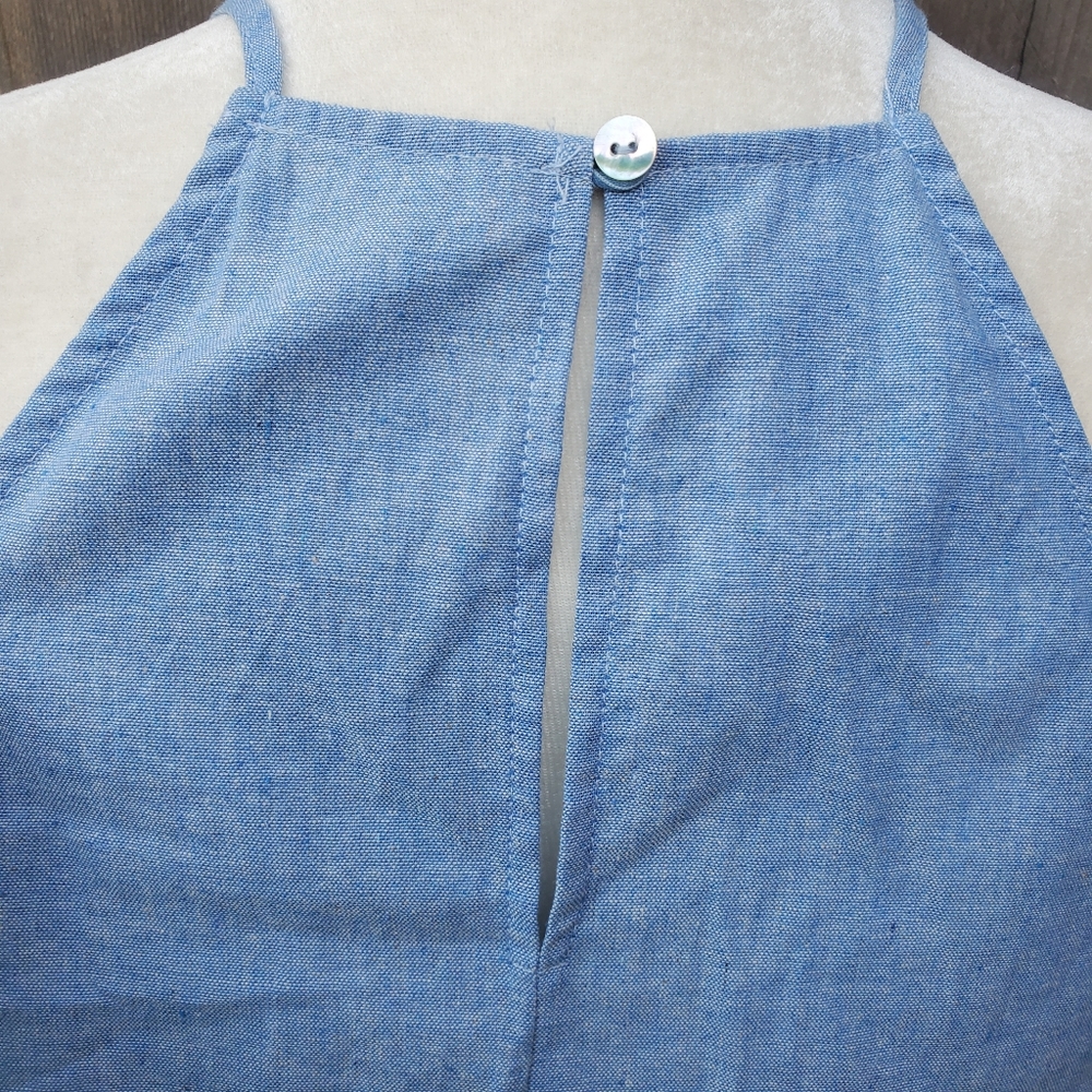 Entro Embroidered Pattern Denim Spring Dress M - image 6